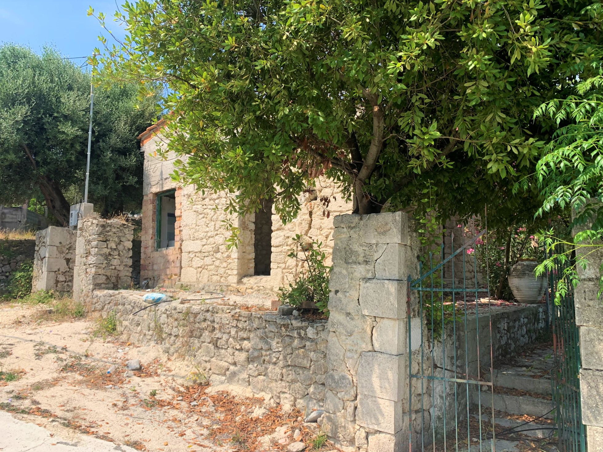 Drone of house for sale on Ithaca Greece, Ag saranta