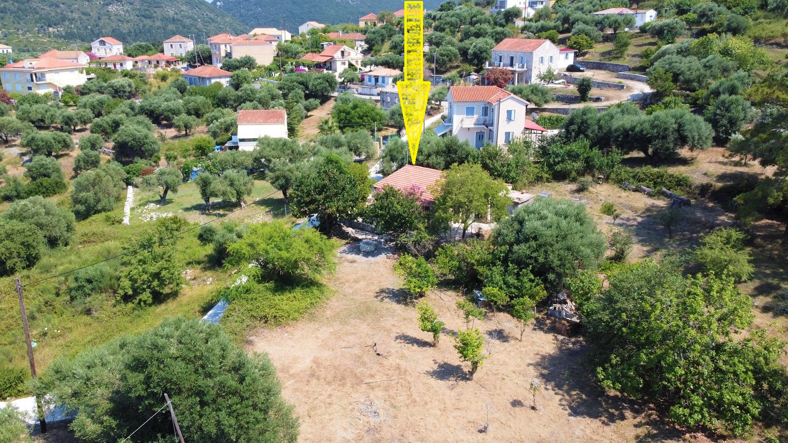 Drone pics of Surrounding land of house for sale on Ithaca Greece, Ag saranta