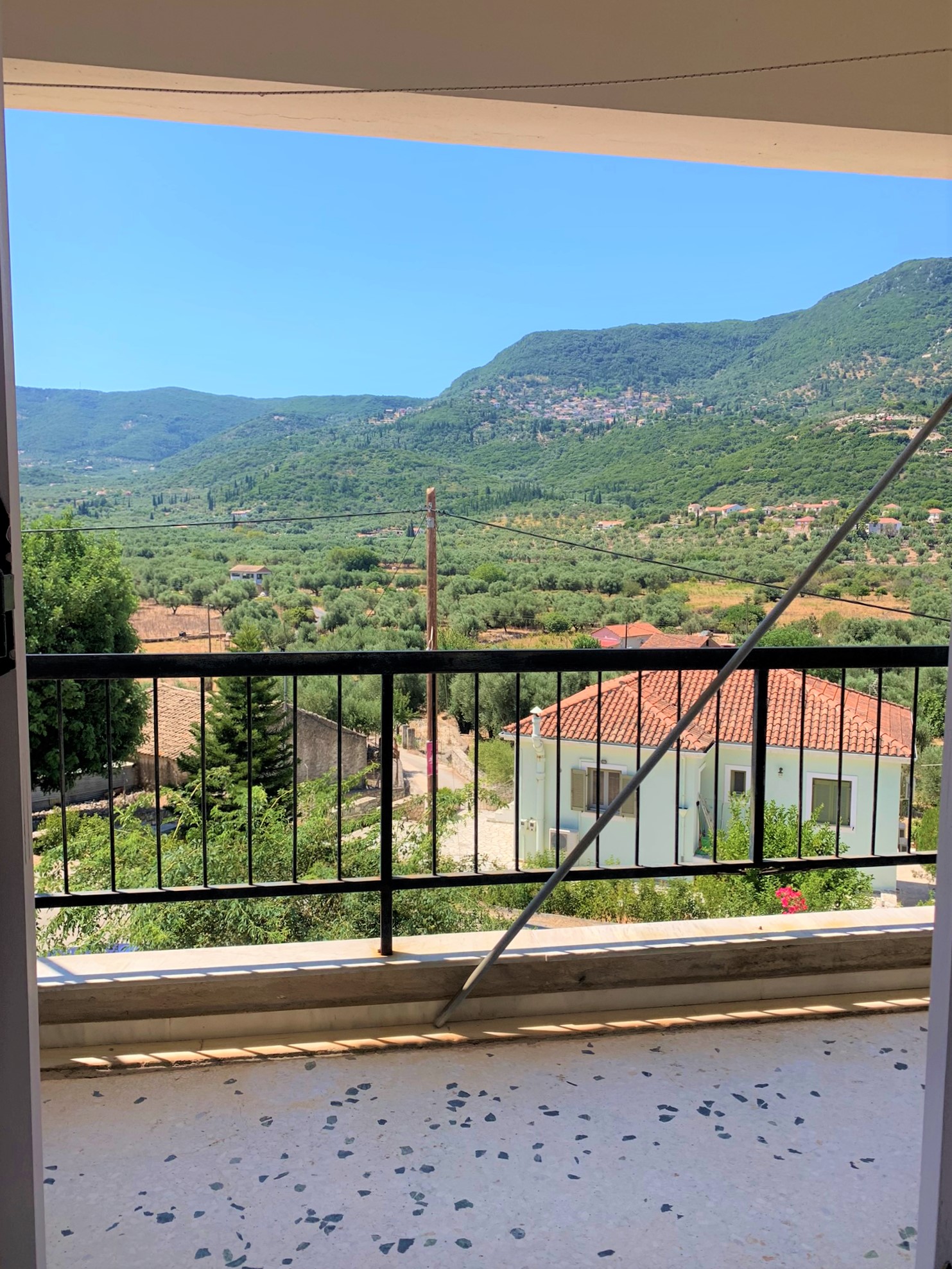 Balcony views of house for sale on Ithaca Greece, Vathi