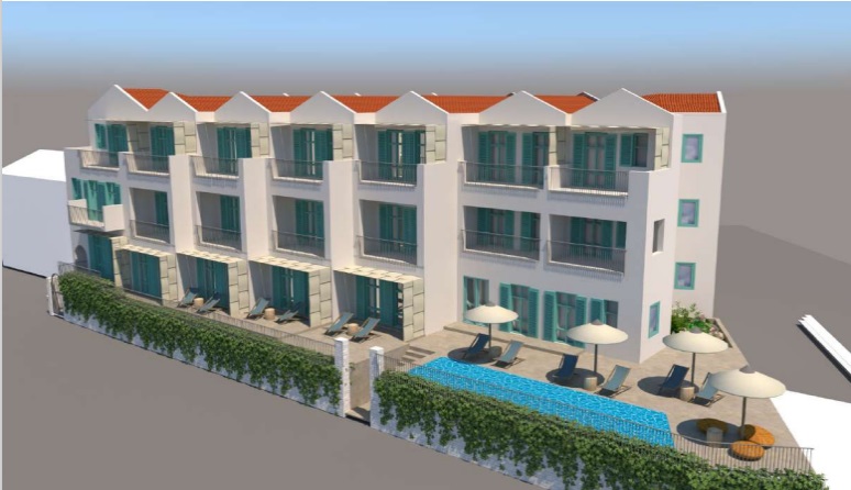 Potential look after further building of hotel for sale in Ithaca Greece, Vathi