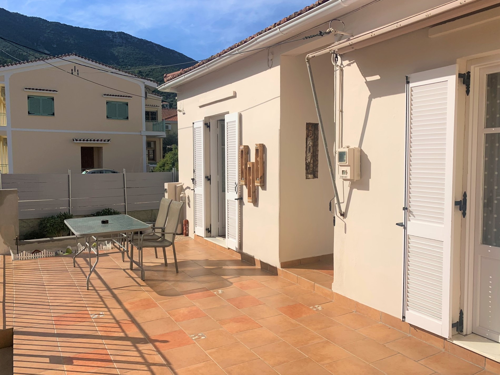 Front outdoor space of house for sale on Ithaca Greece, Vathi