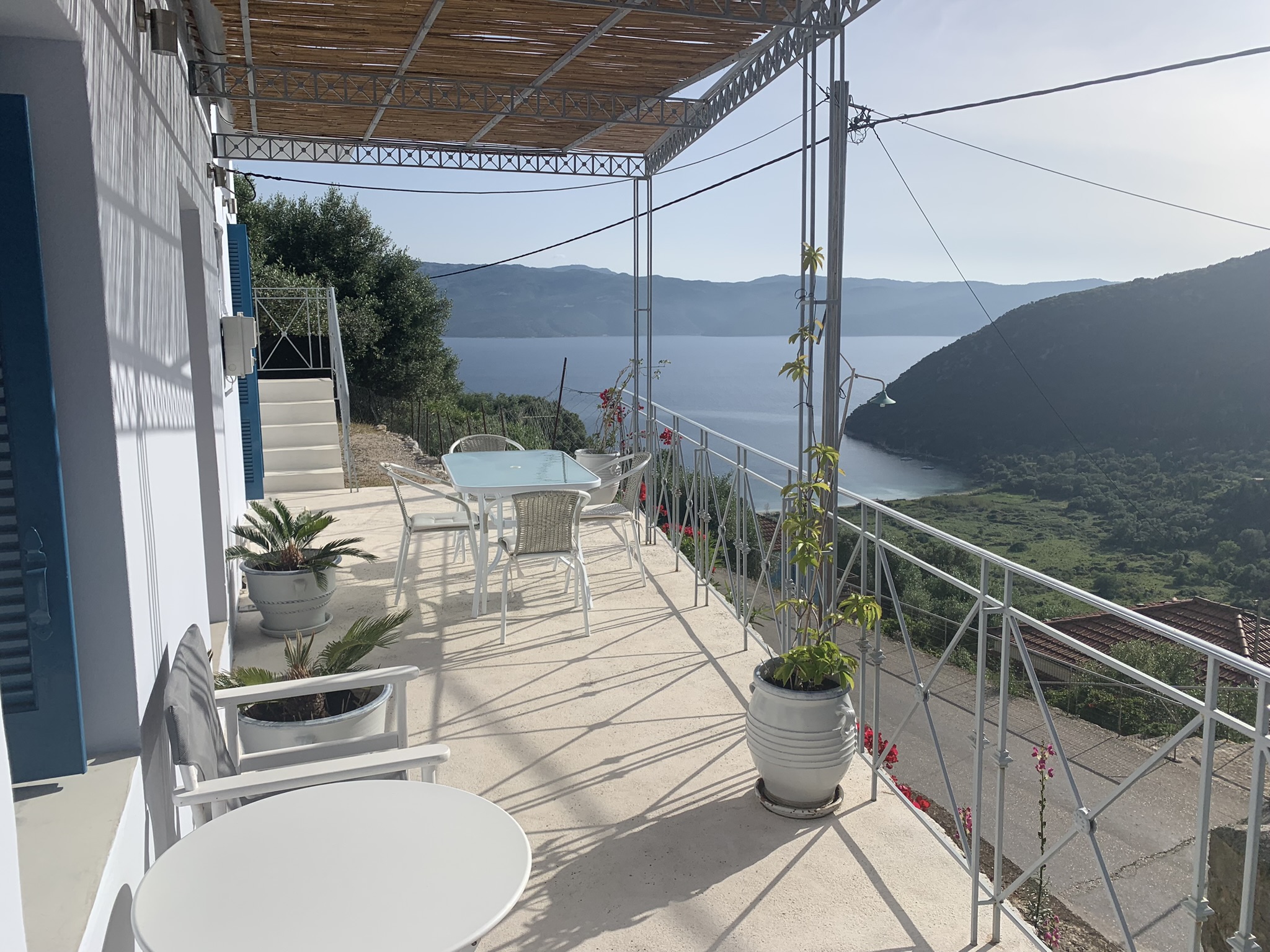 Balcony views from house for rent on Ithaca Greece, Stavros