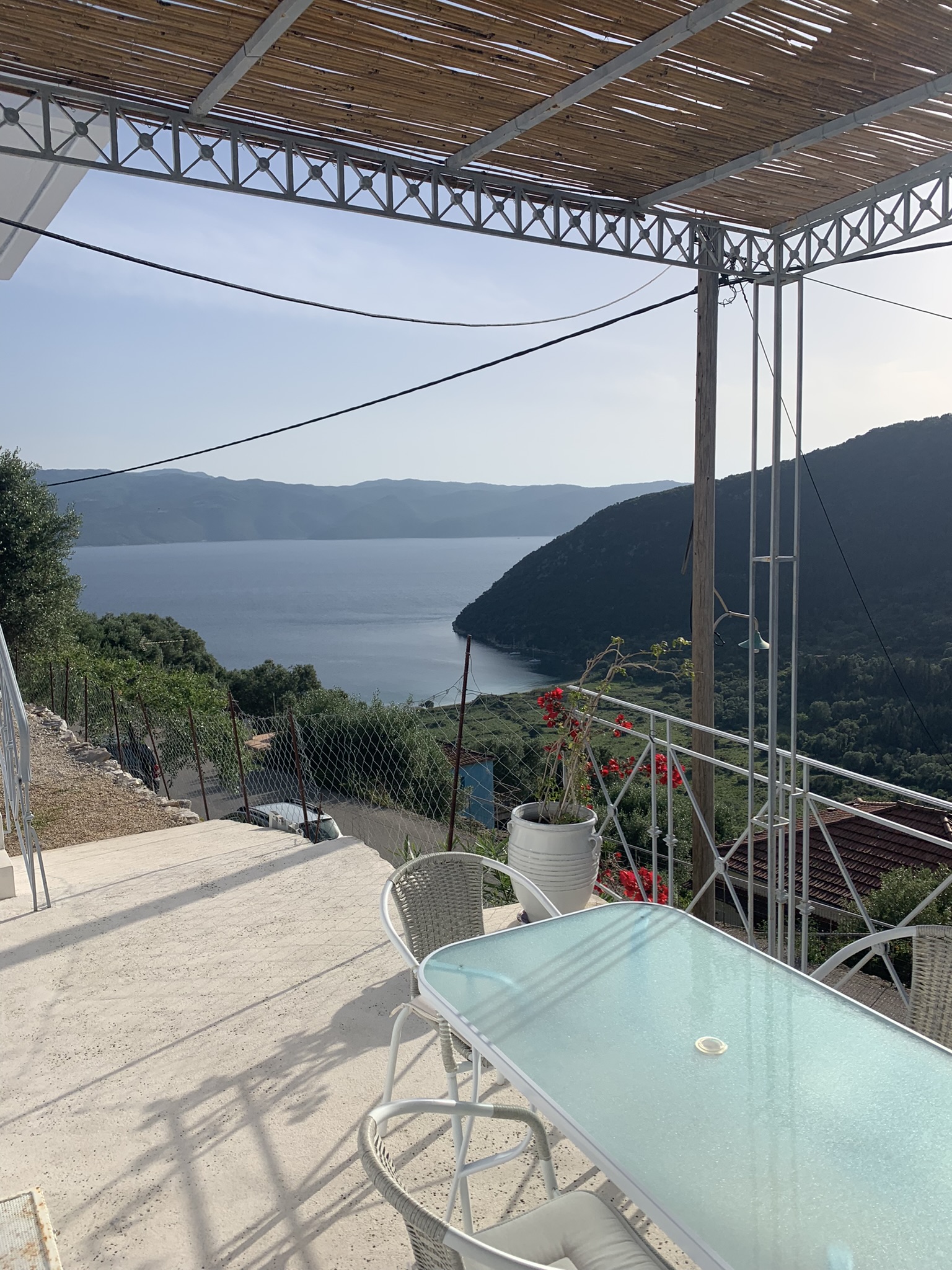 Balcony views from house for rent on Ithaca Greece, Stavros