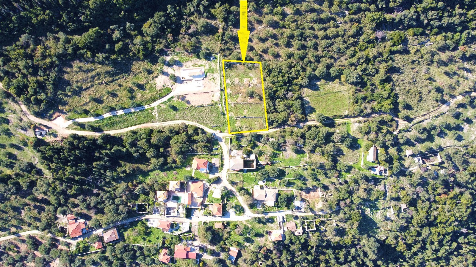 Location and boundaries of land with building license for sale on Ithaca Greece, Kolleri