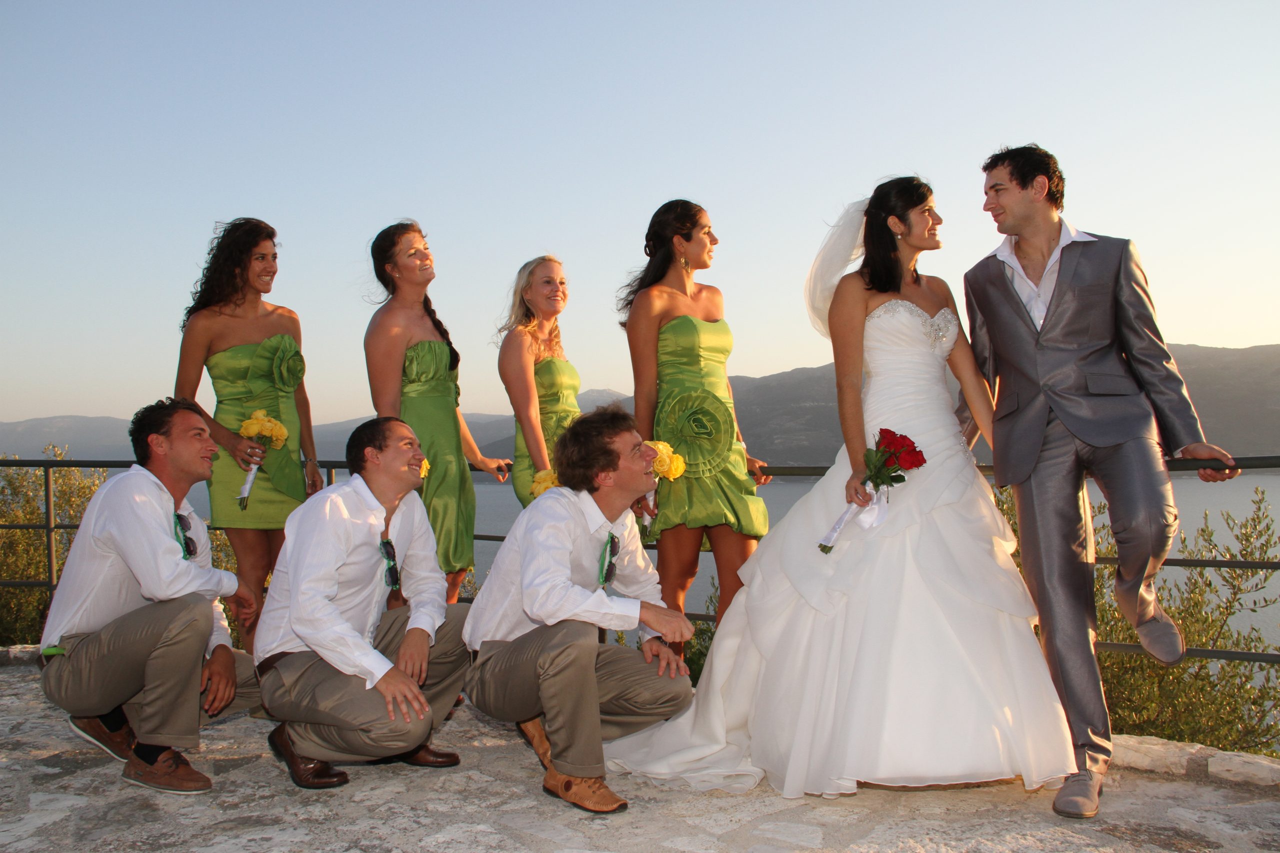 Newly married couple on Ithaca Greece