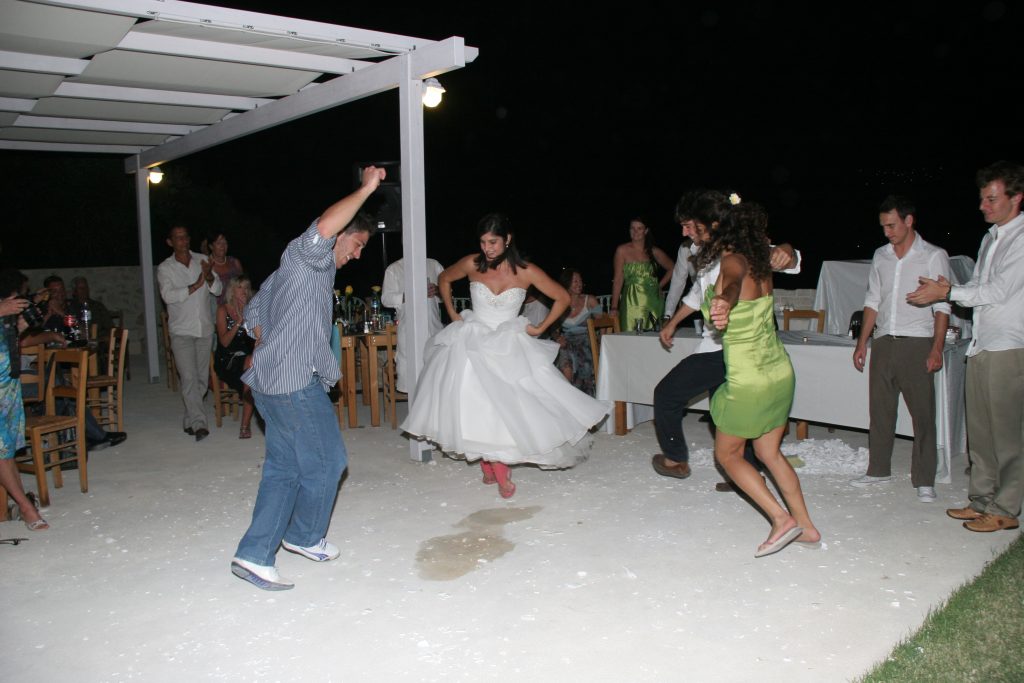 Bride dance at wedding party on Ithaca Greece