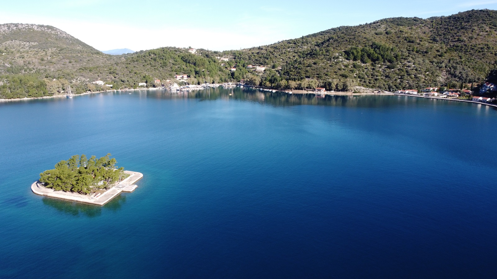Aerial views from house for sale in Ithaca Greece, Vathi