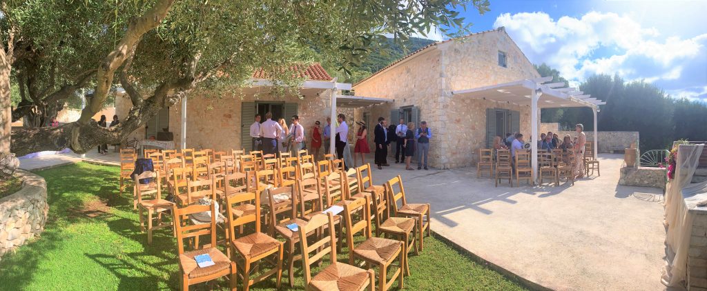 Wedding ceremony at private villa on Ithaca Greece