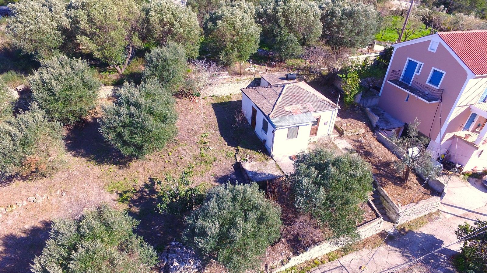 Aerial views of house for sale in Ithaca Greece, Platrithya
