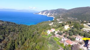 Aerial views and location of house for sale in Ithaca Greece, Platrithya