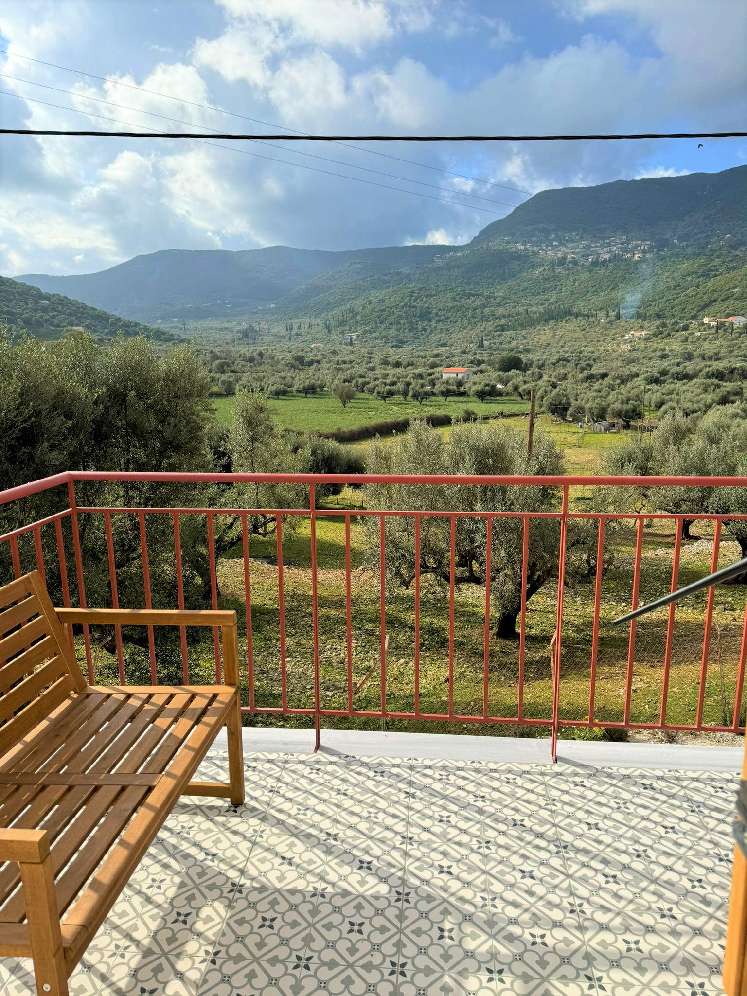 Balcony views from house for rent on Ithaca Greece, Vathi