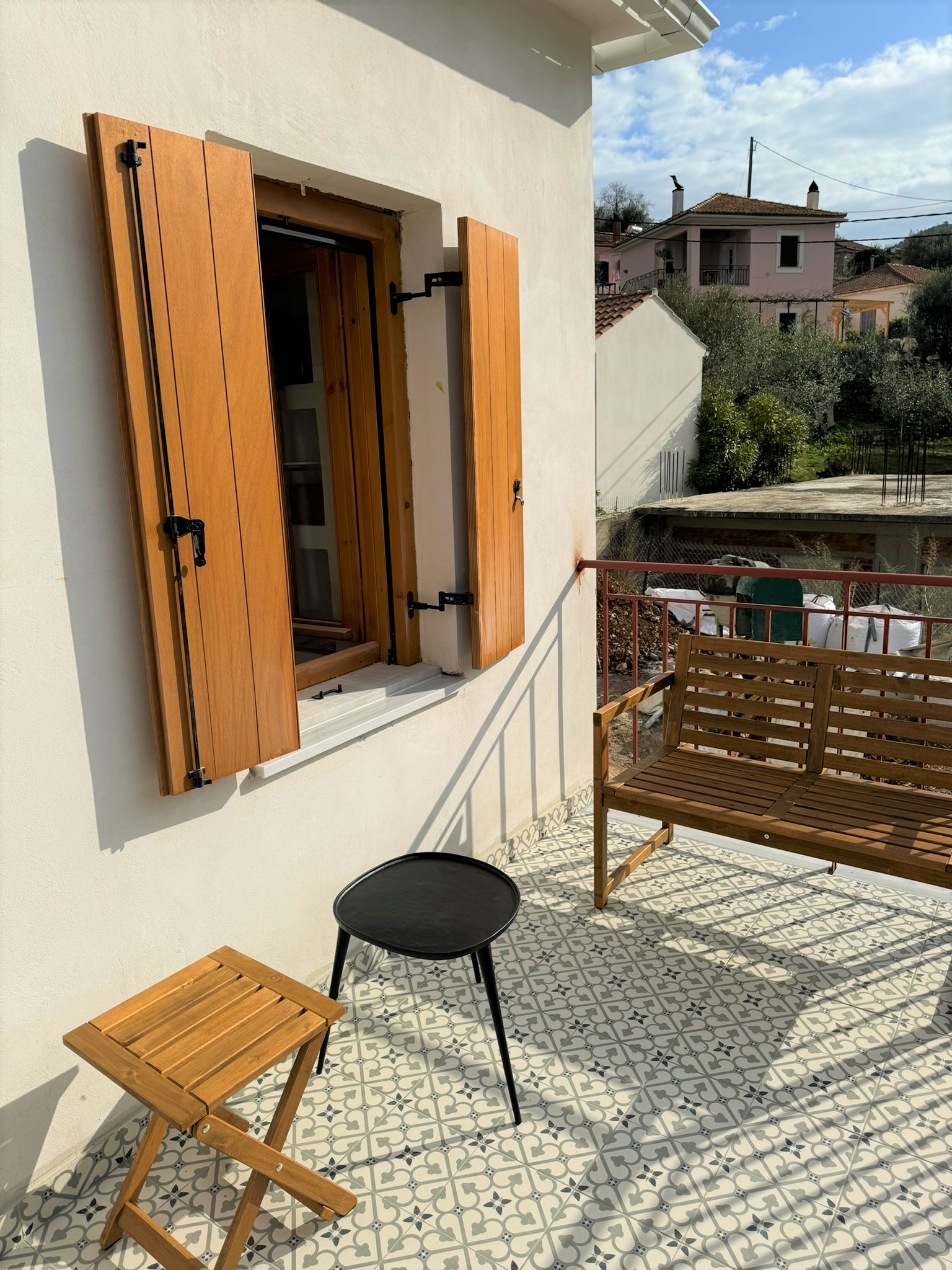 Balcony of house for rent on Ithaca Greece, Vathi