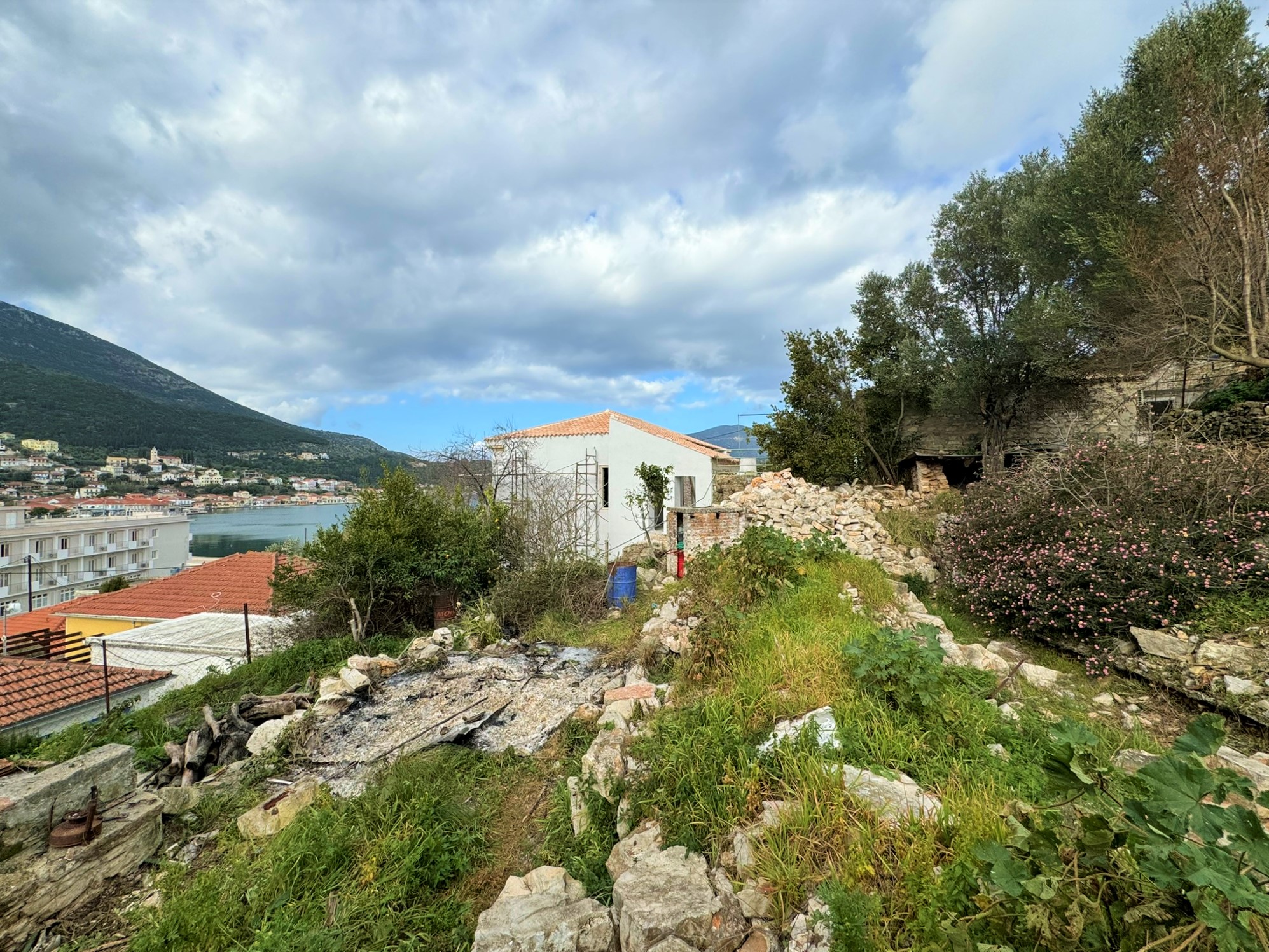 Views of land with building license for sale in Ithaca Greece, Vathi