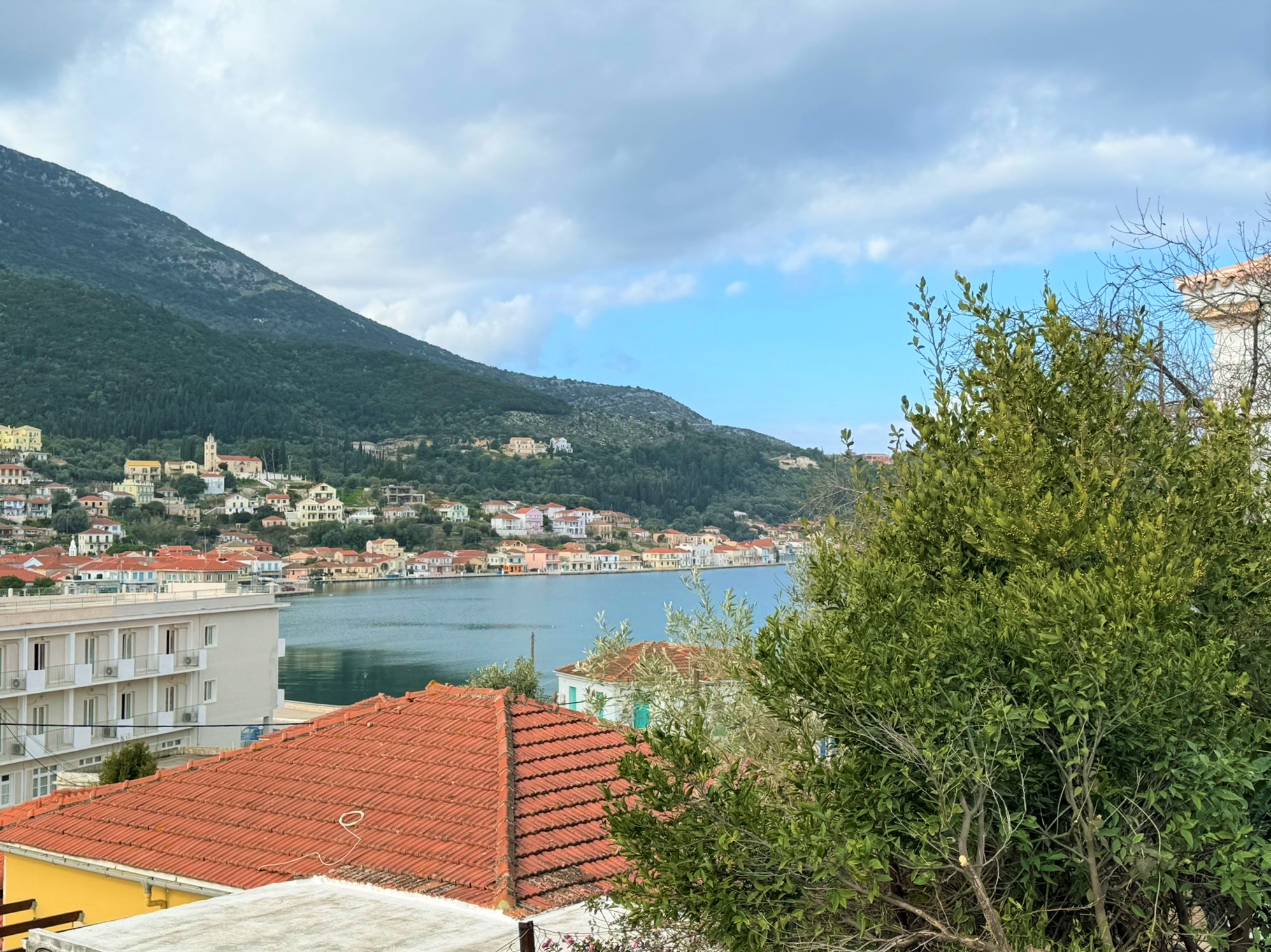 Views from land with building license for sale in Ithaca Greece, Vathi