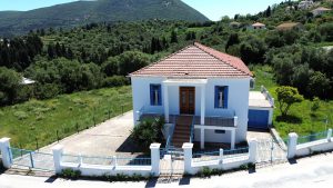 Aerial views from front of house for sale in Ithaca Greece, Platrithya