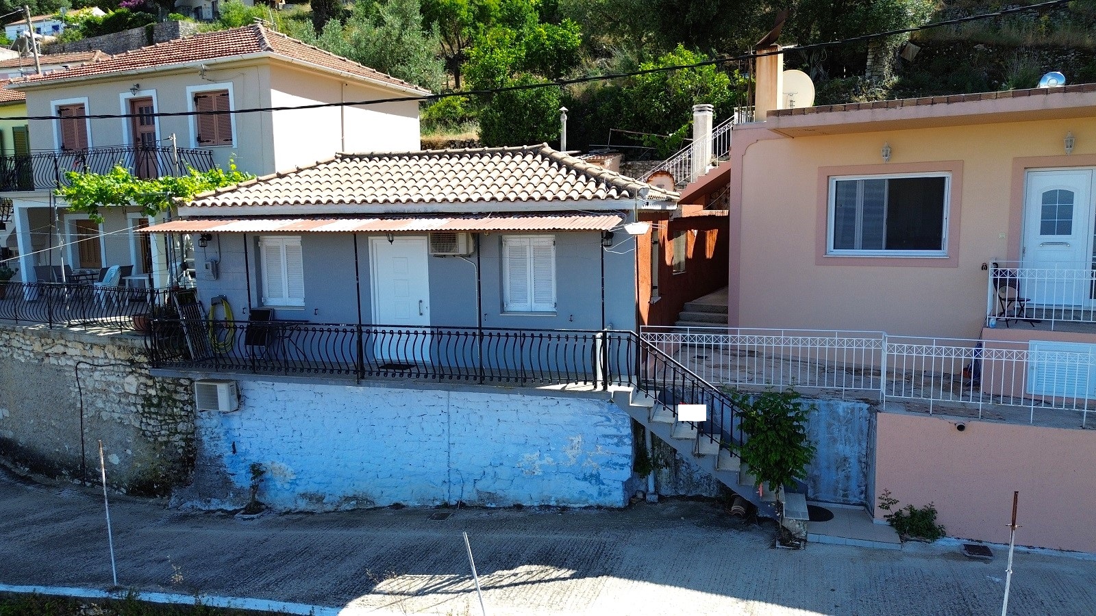 Aerial views of house for sale in Ithaca Greece Perachori