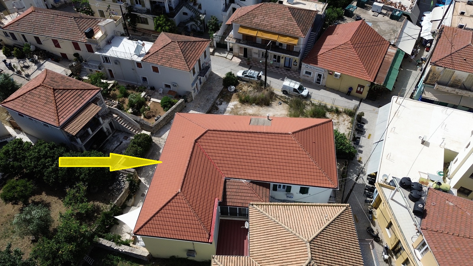 Aerial views and location of house for sale in Ithaca Greece Vathi