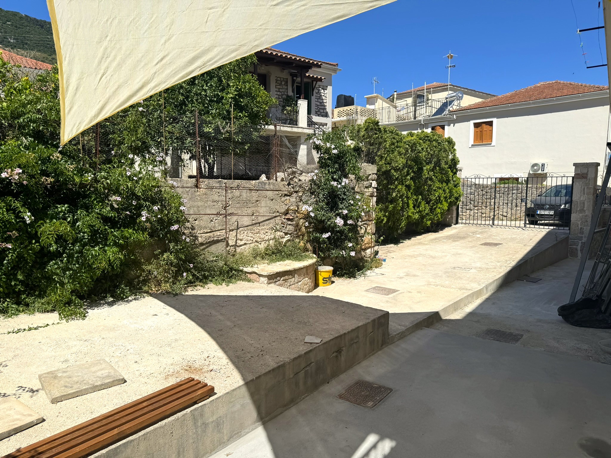 Backyard of house for sale in Ithaca Greece Vathi