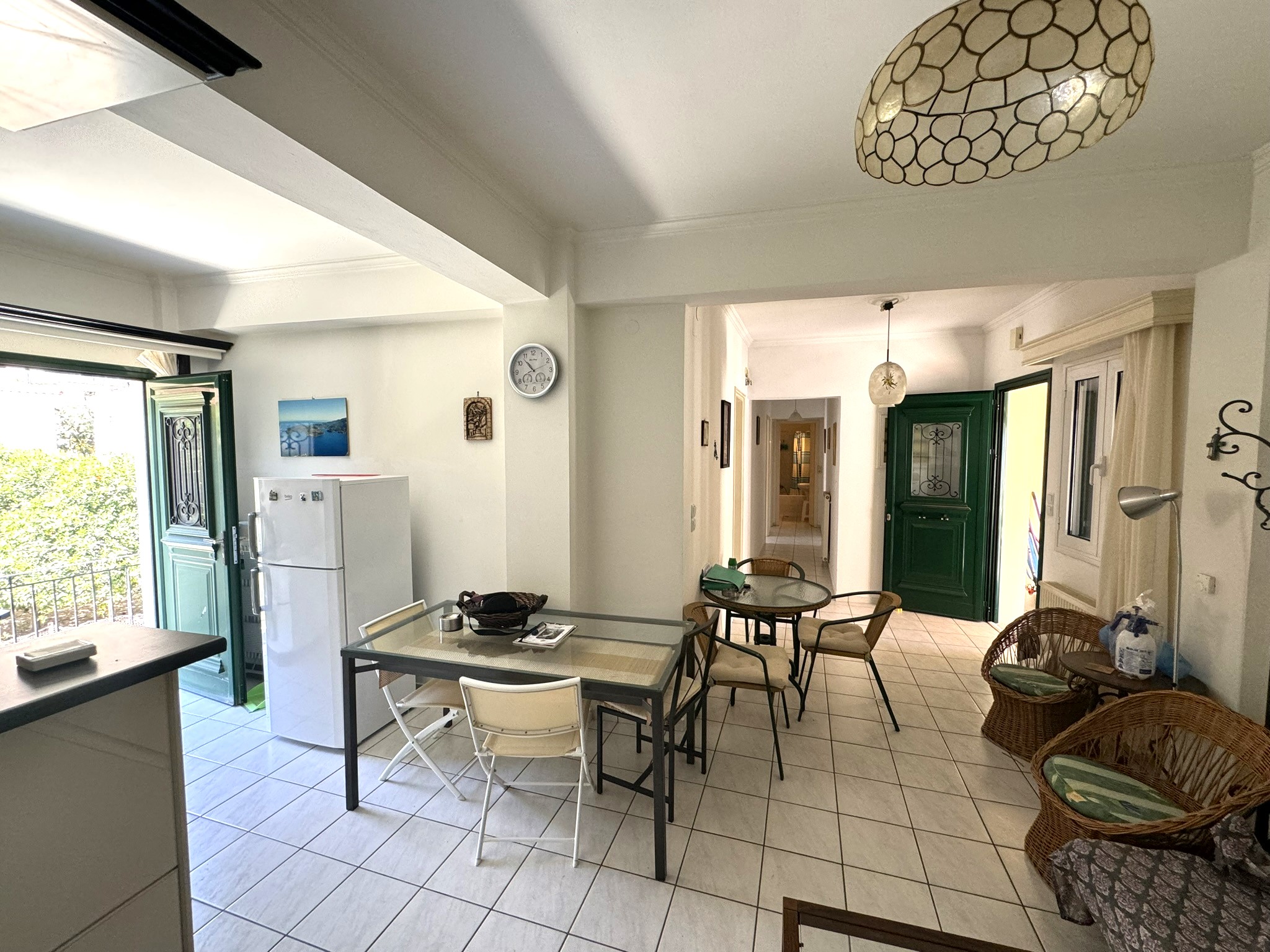 Lounge and kitchen area of house for sale in Ithaca Greece Vathi