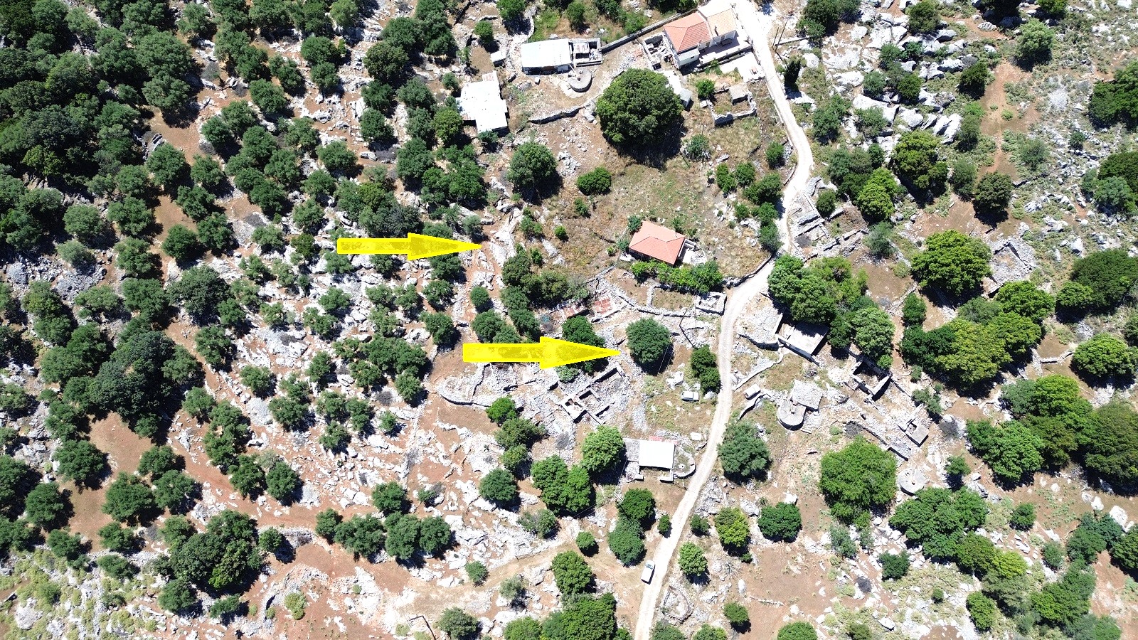 Aerial views and location of land for sale in Ithaca Greece Anoghi