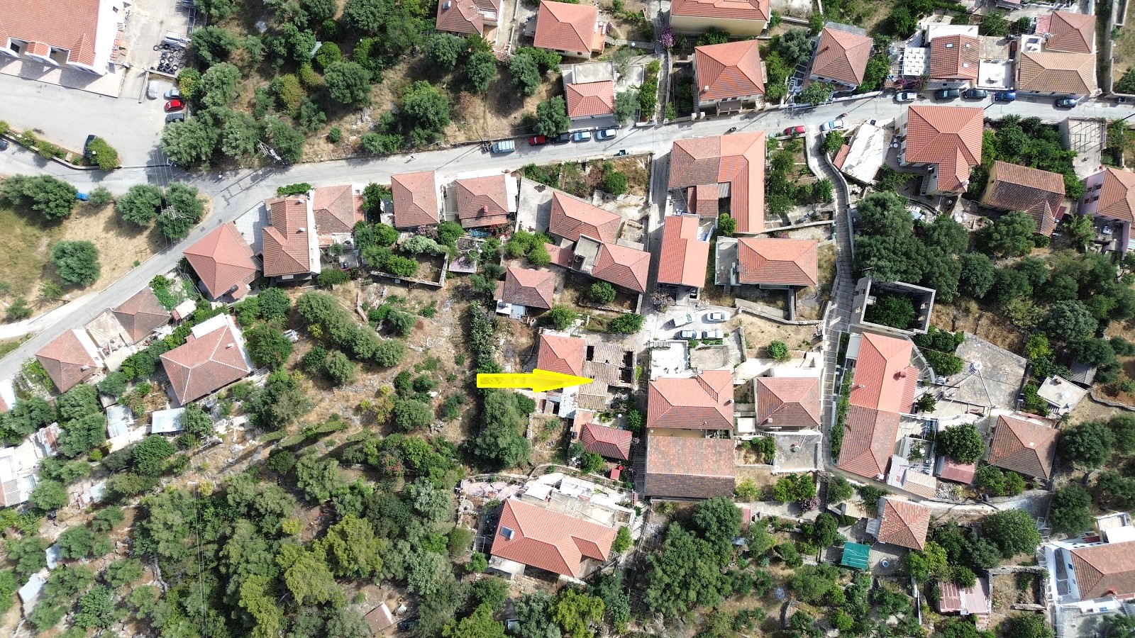 Aerial views and location of house for sale in Ithaca Greece Vathi