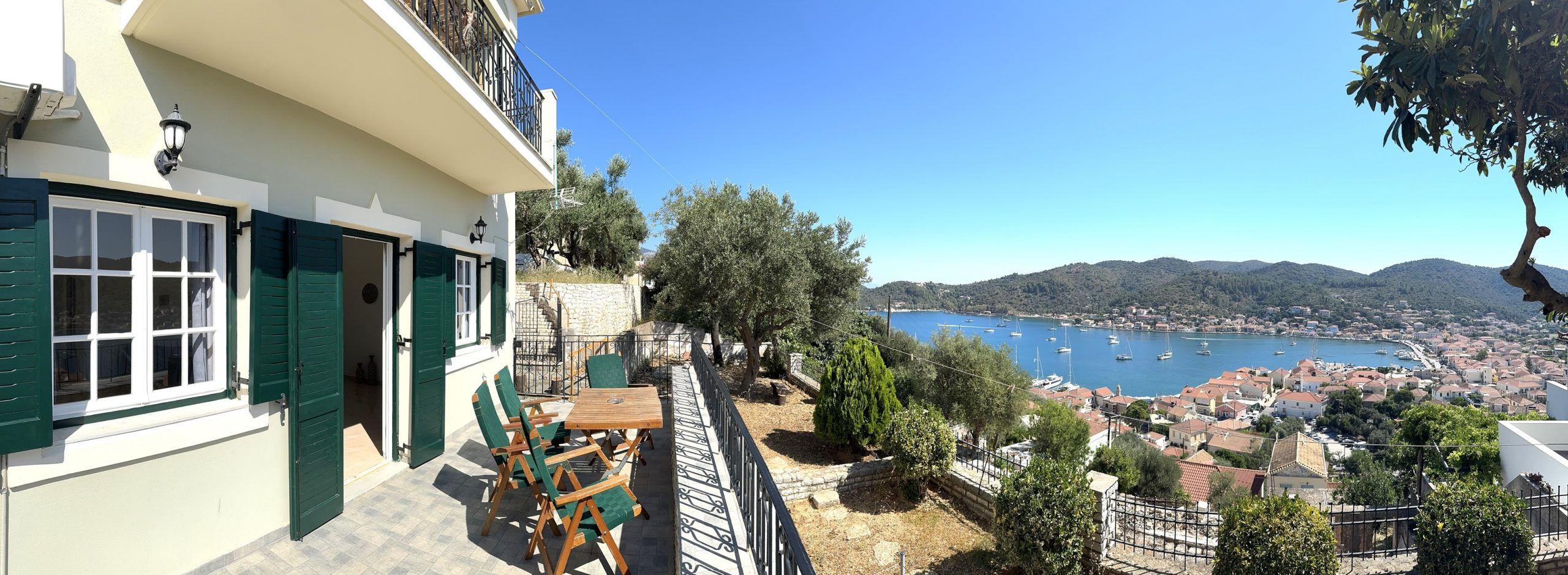 Panoramic views from house for sale in Ithaca Greece Vathi