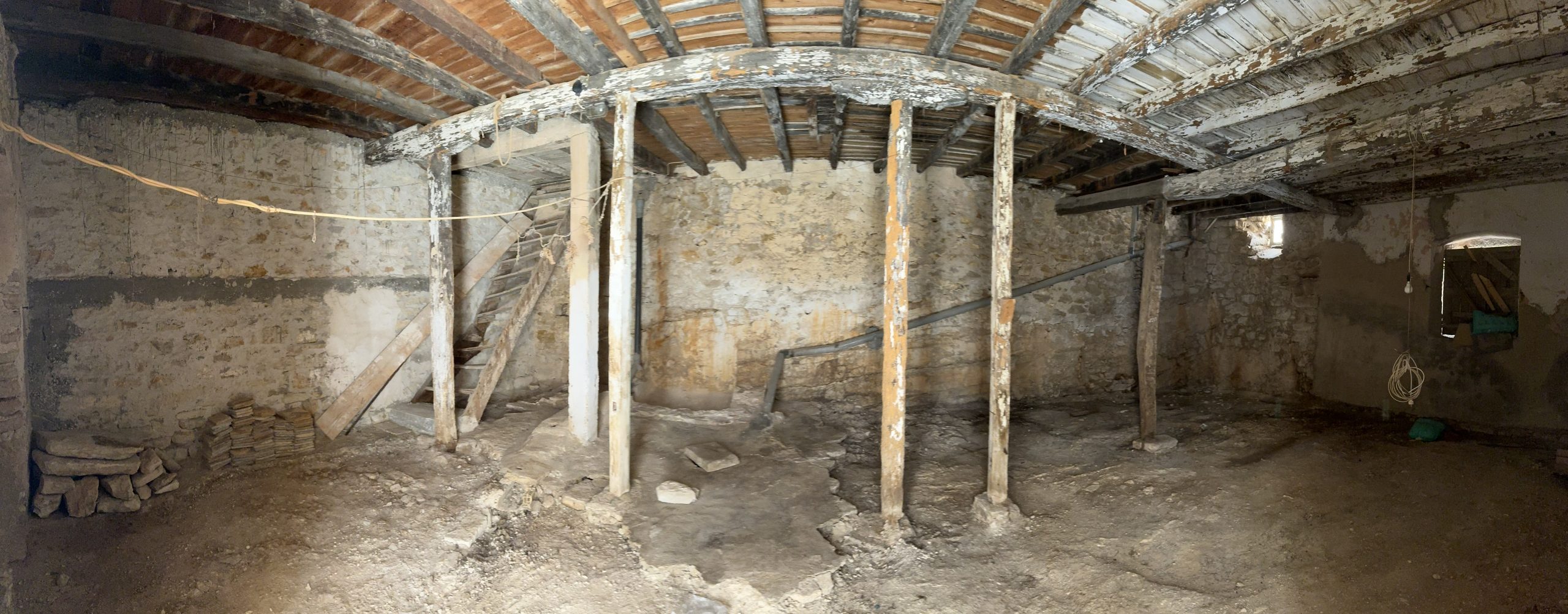 Panoramic pic of basement of house for sale in Ithaca Greece Vathi