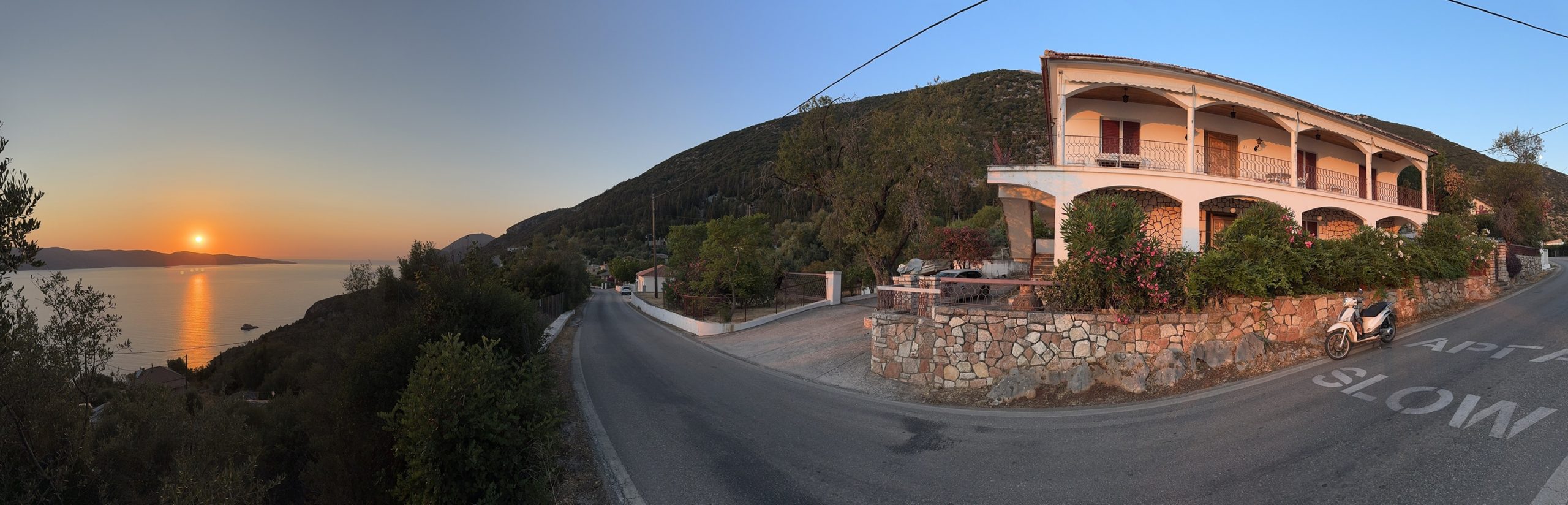 Panoramic picture of house for sale in Ithaca Greece Lefki