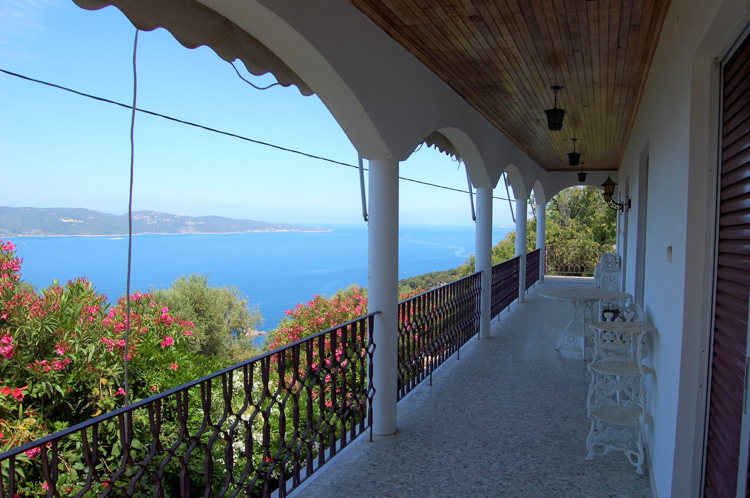 Veranda views of house for sale in Ithaca Greece Lefki