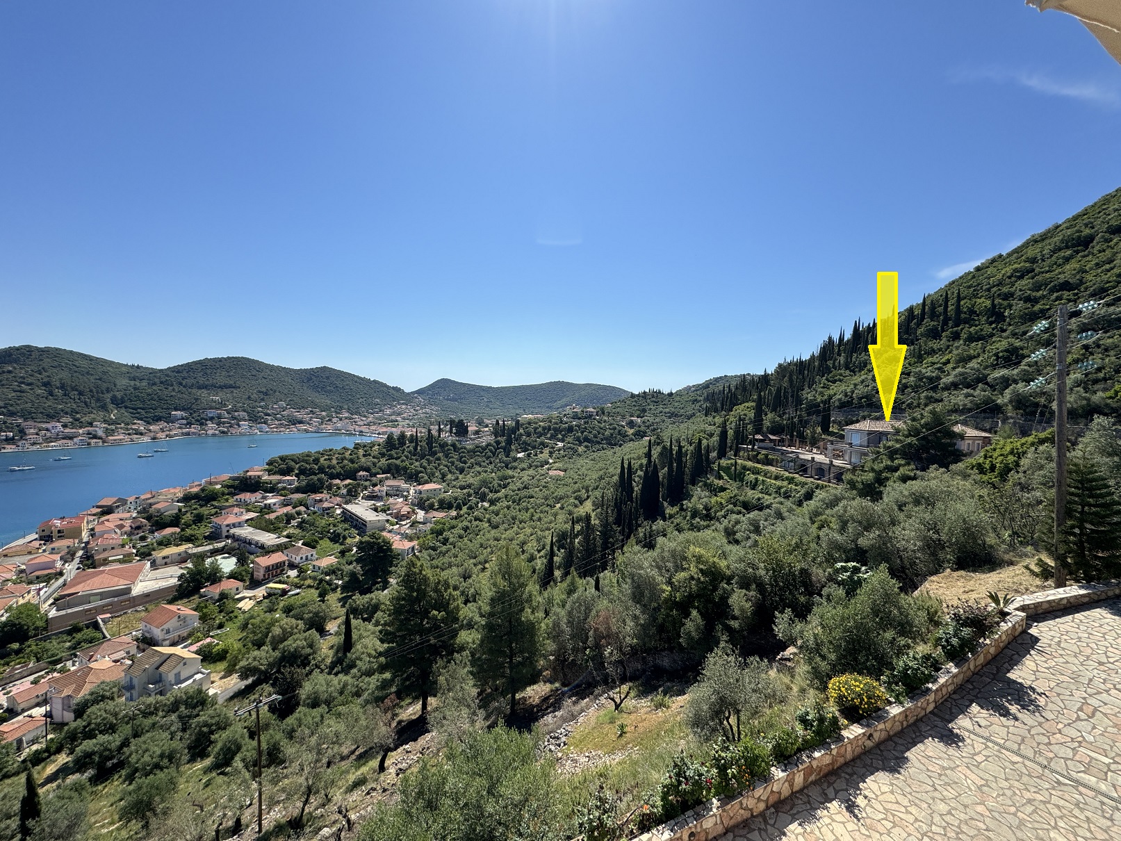 Location of boutique hotel for sale in Ithaca Greece Vathi