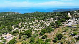 Aerial view of land for sale in Ithaca Greece Anoghi