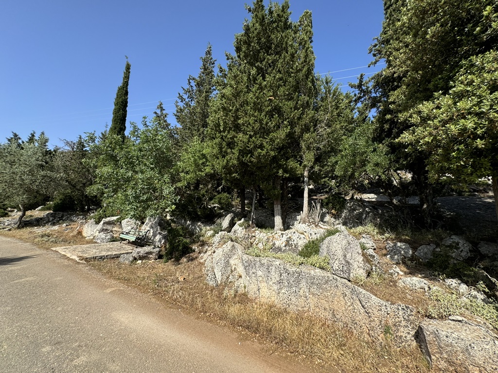 Road view of land for sale in Ithaca Greece Anoghi