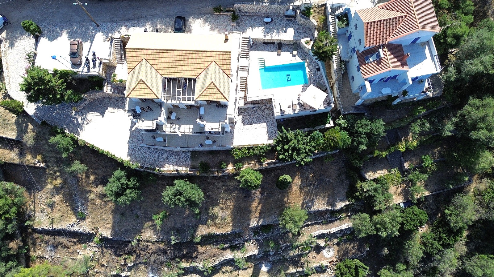 Aerial views of apartment complex for sale in Ithaca Greece Vathi