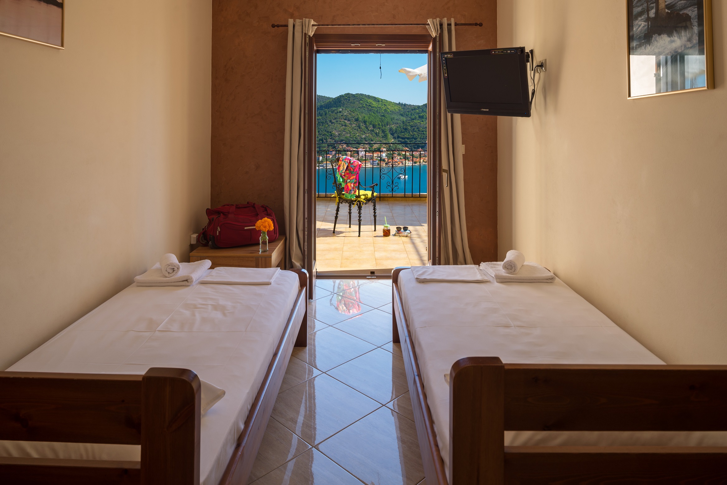 Bedroom of apartment complex for sale in Ithaca Greece Vathi