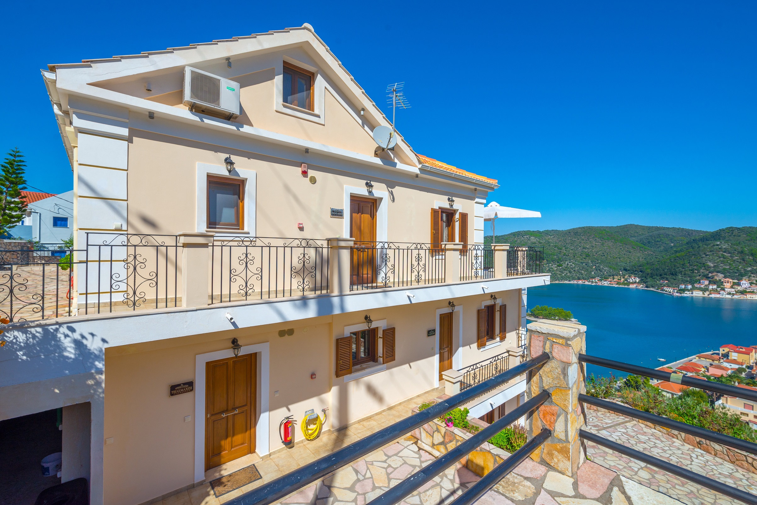 Exterior of apartment complex for sale in Ithaca Greece Vathi