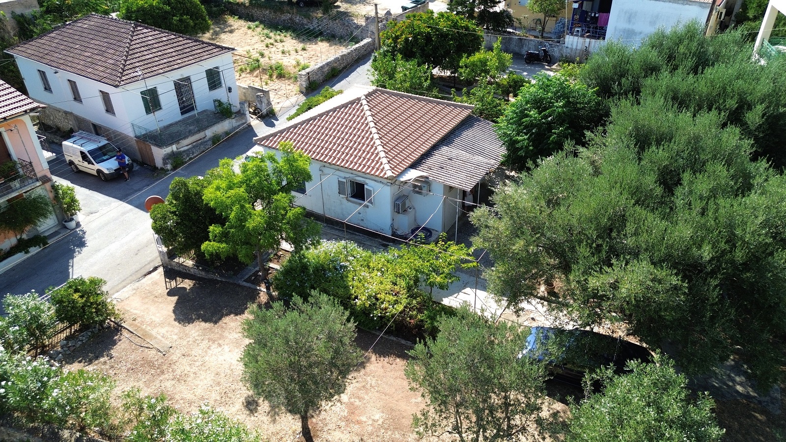 Aerial view of house for sale in Ithaca Greece Vathi