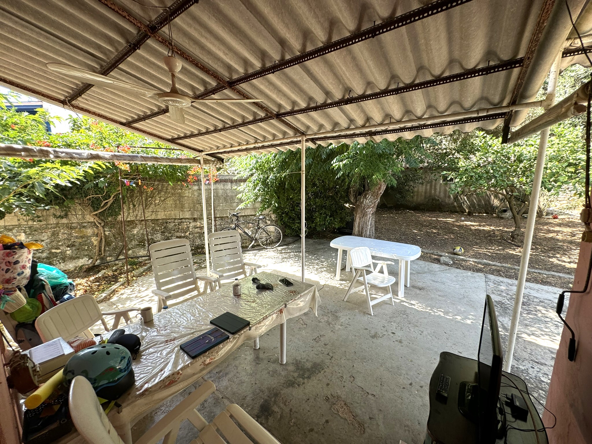 Patio of house for sale in Ithaca Greece Vathi