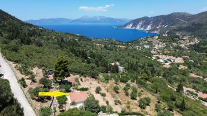 Aerial view and location of house for sale in Ithaca Greece Platrithya
