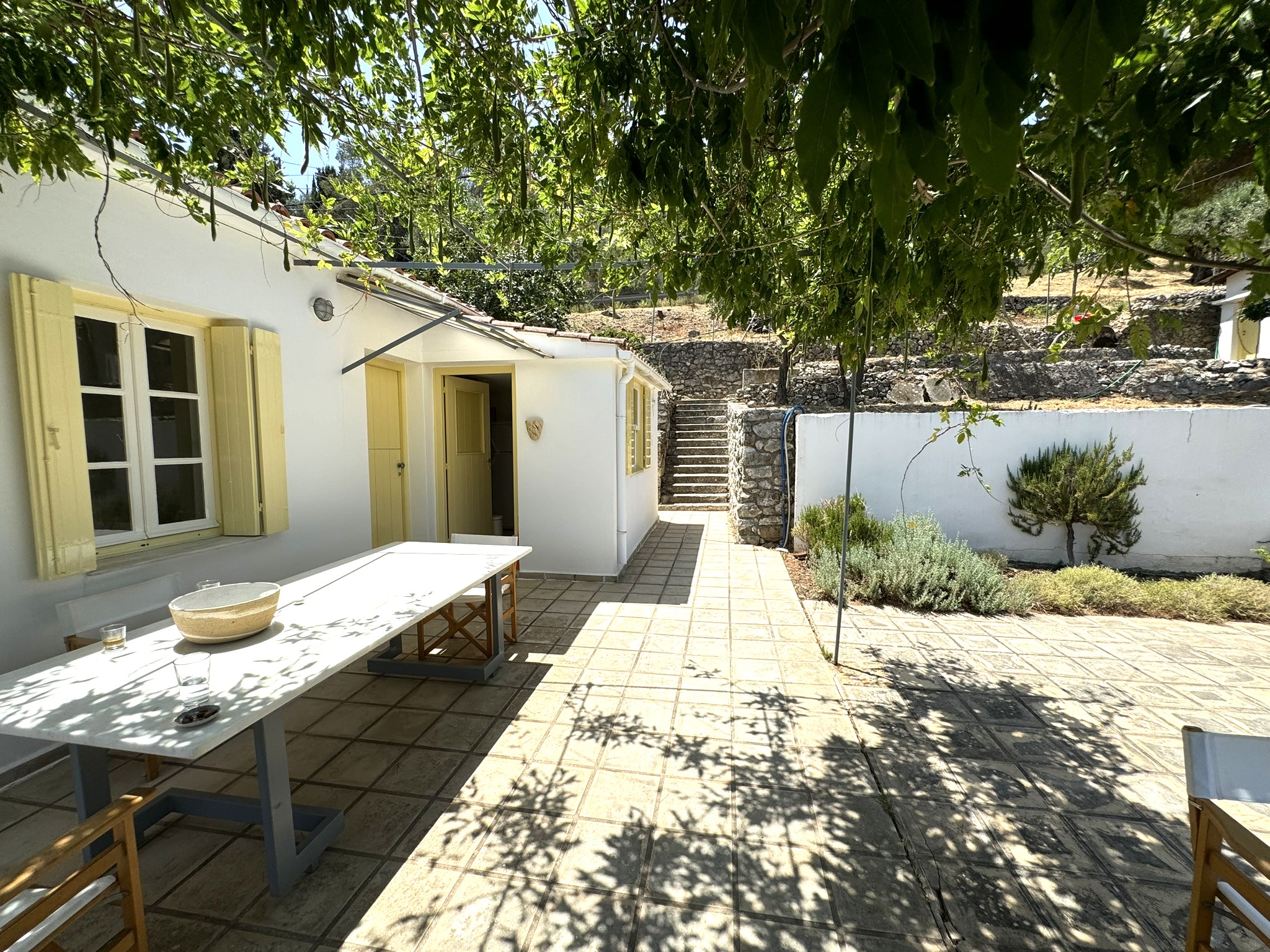 Patio and outside area of house for sale in Ithaca Greece Platrithya