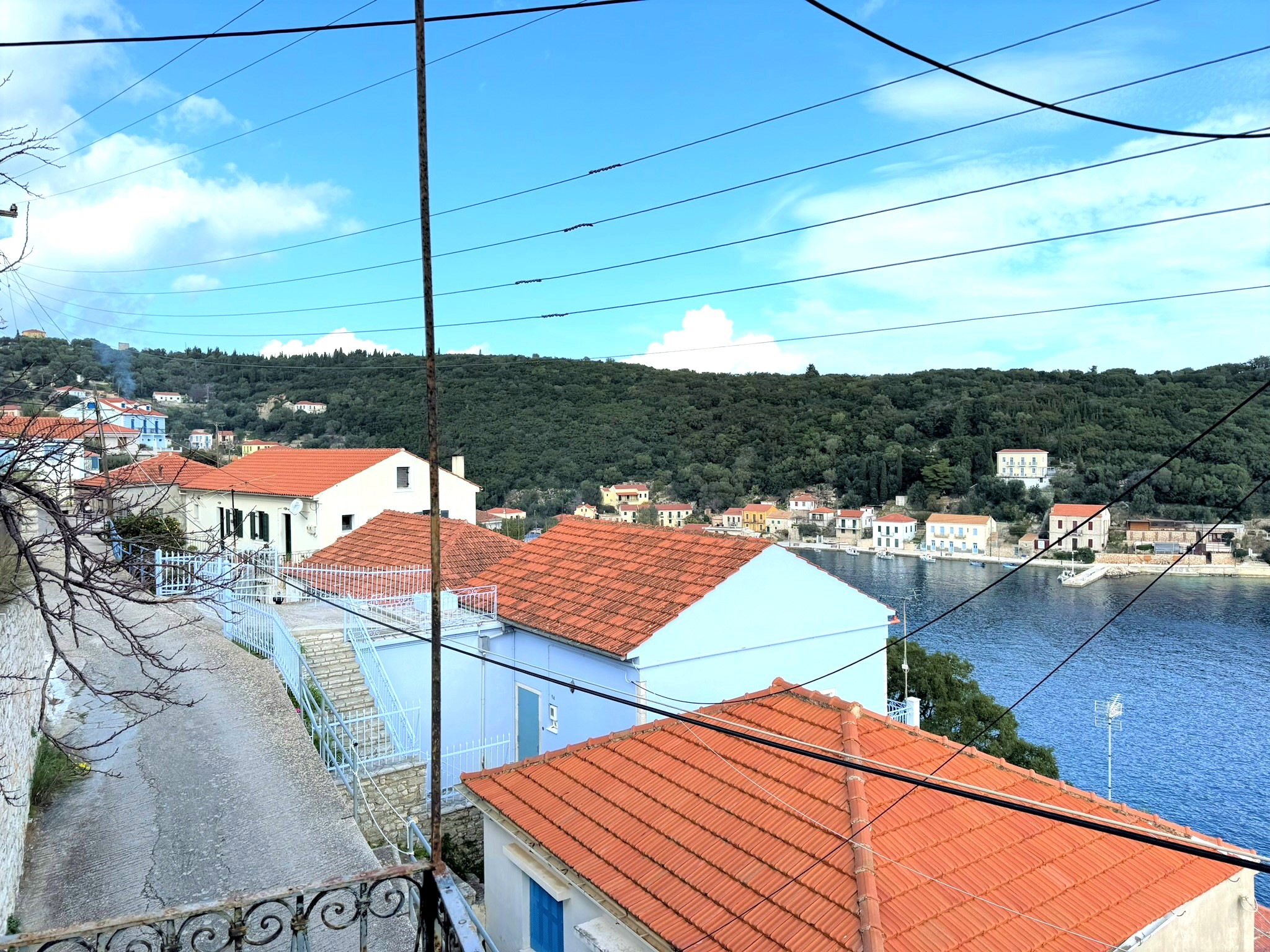 Views from balcony of house for sale in Ithaca Greece Kioni