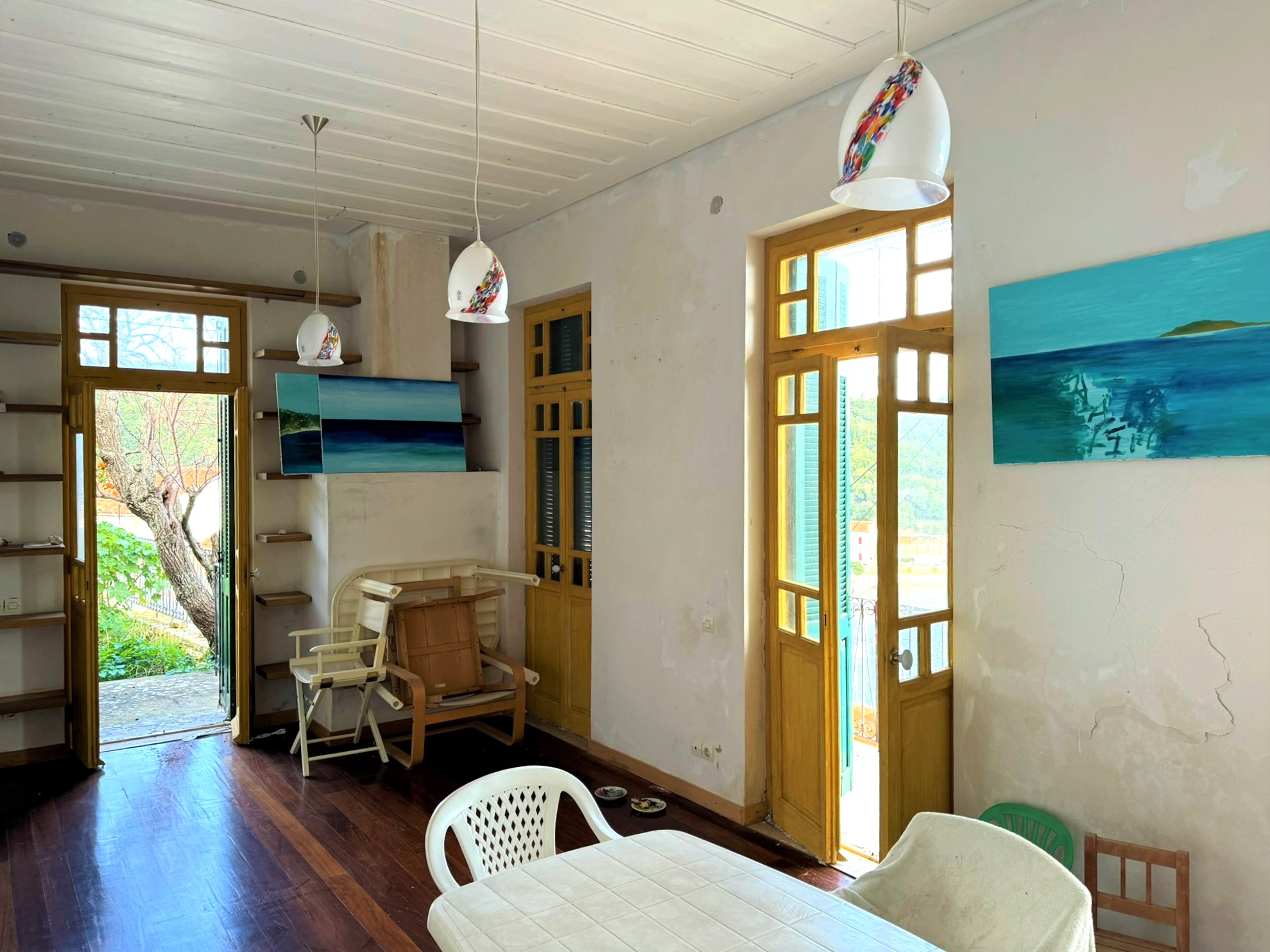 Living area of house for sale in Ithaca Greece Kioni