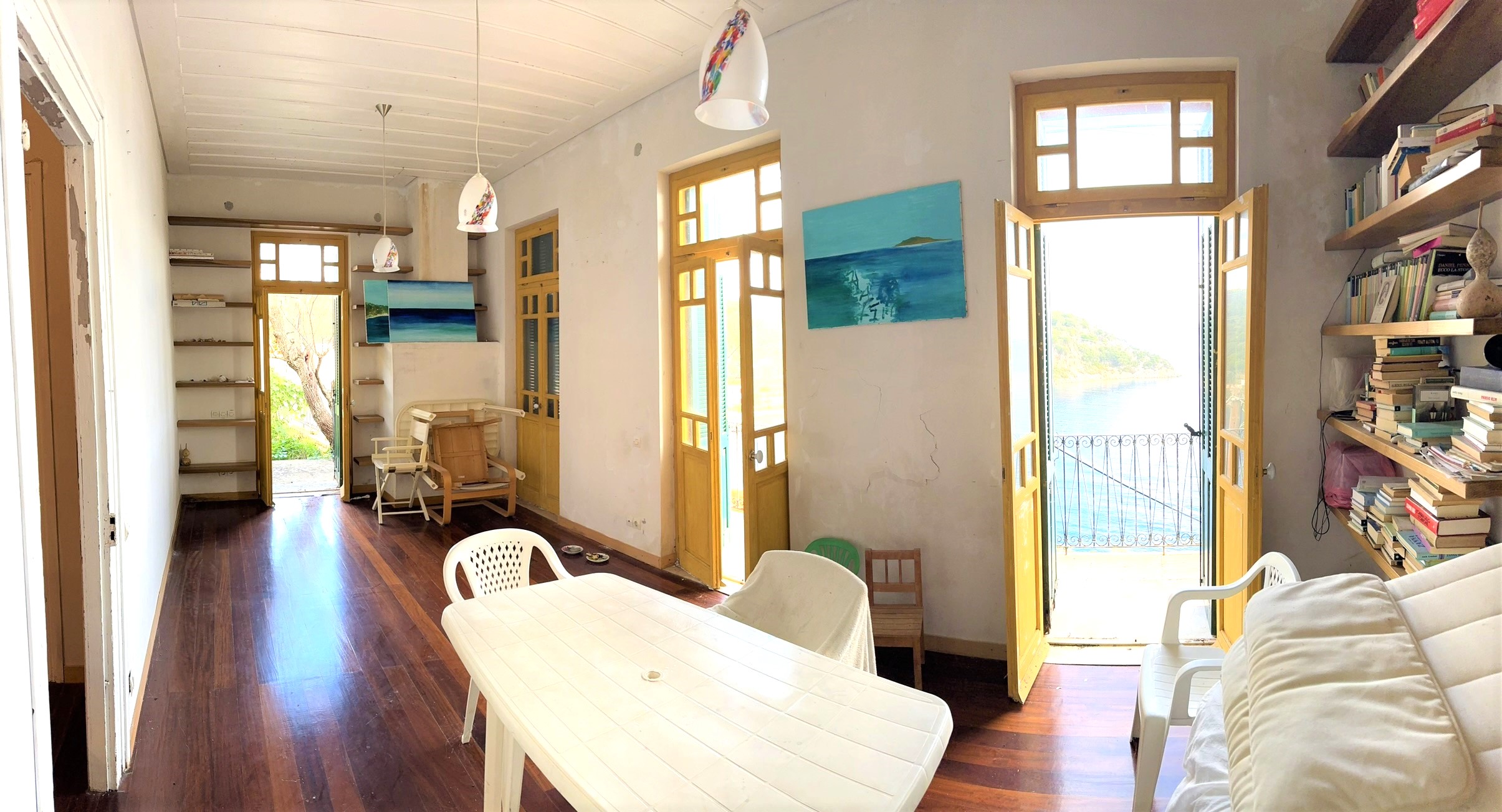 Living area of house for sale in Ithaca Greece Kioni