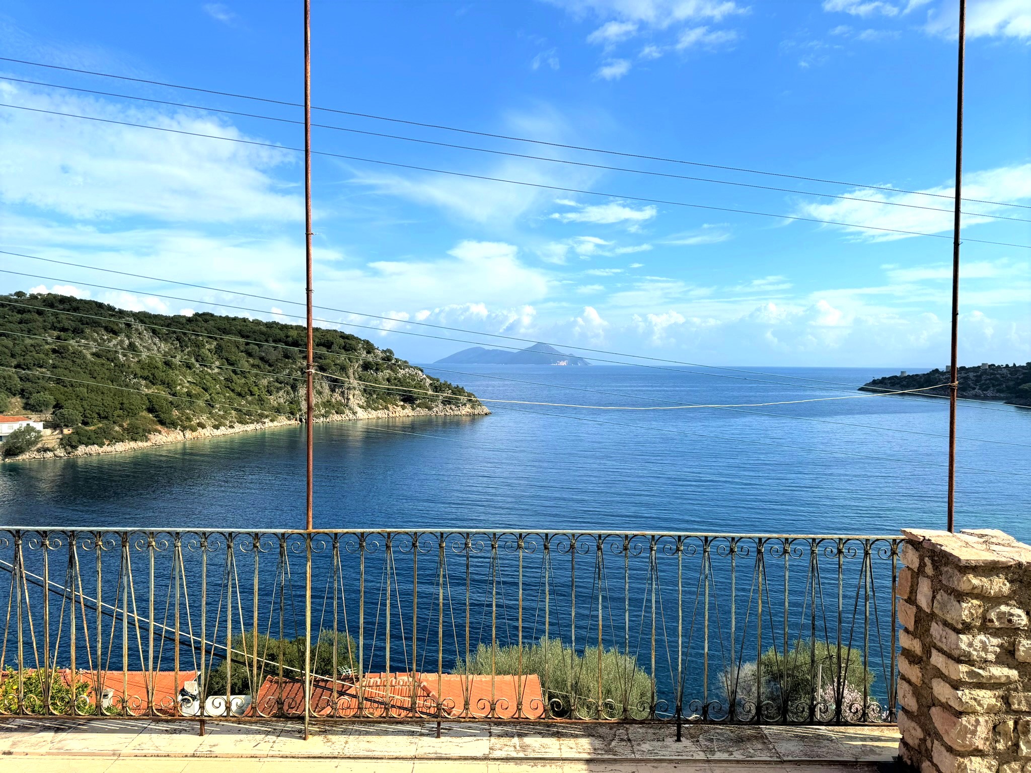 Views from balcony of house for sale in Ithaca Greece Kioni