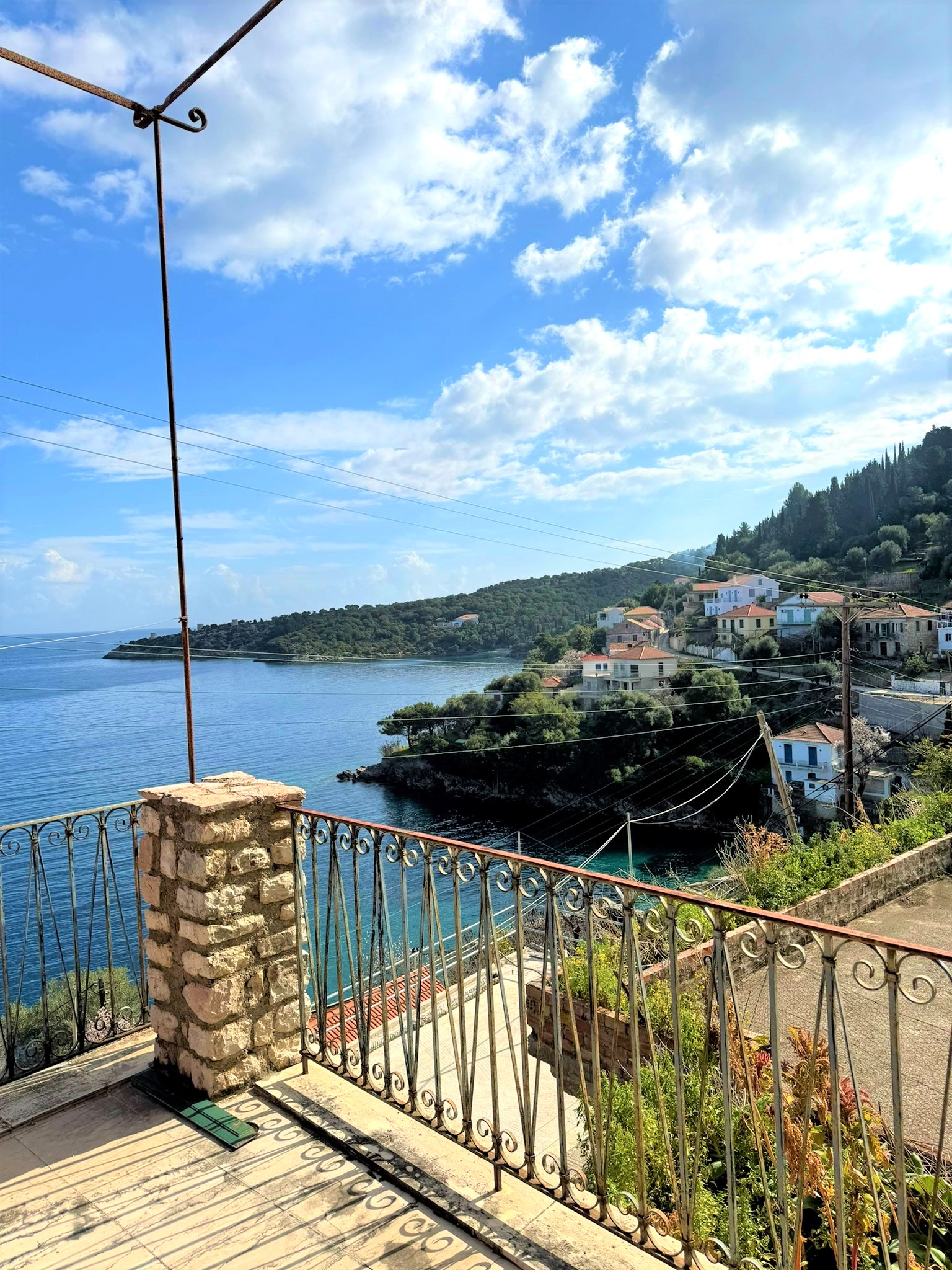 Views from balcony of house for sale in Ithaca Greece Kioni