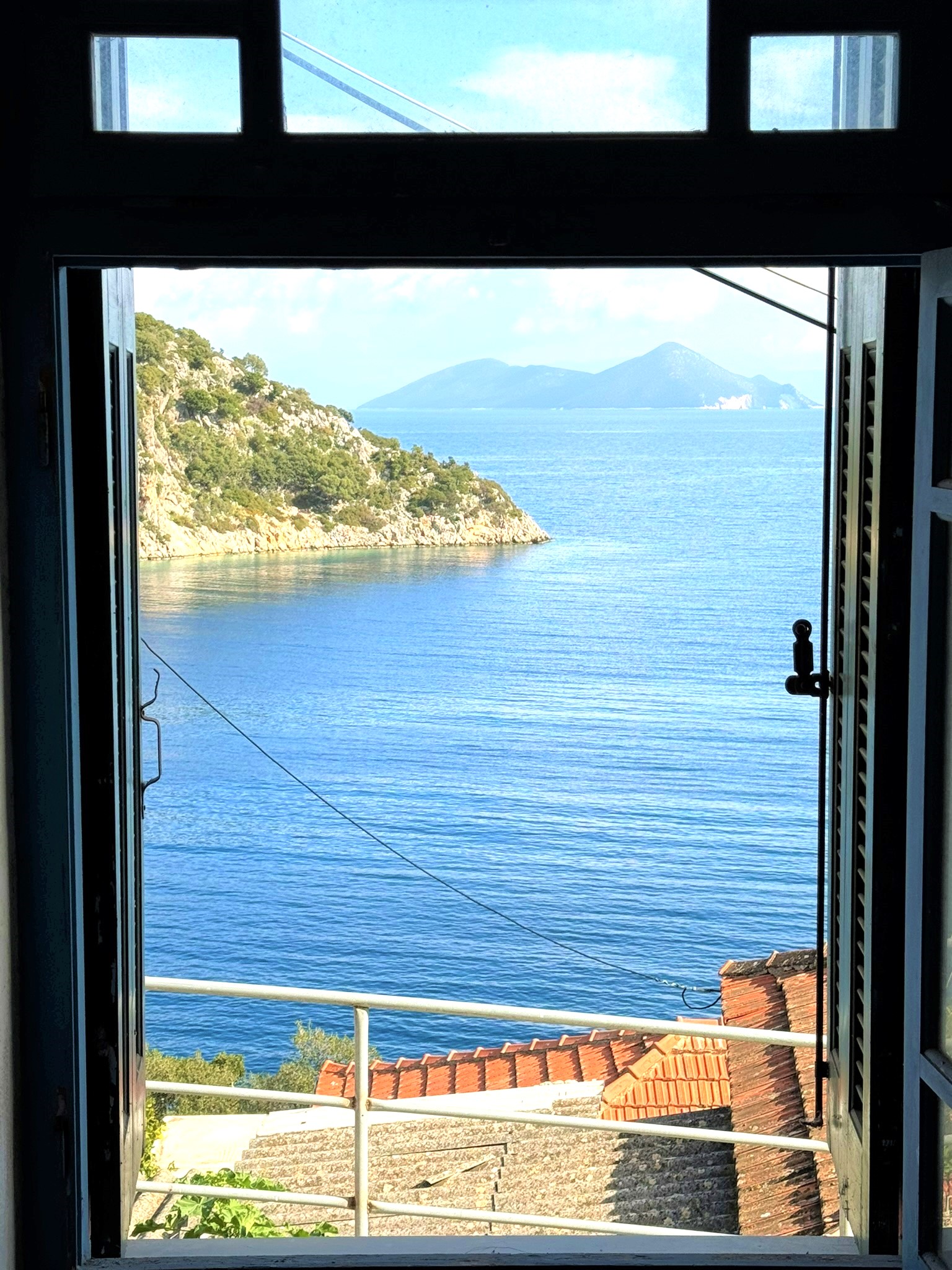 Window views of house for sale in Ithaca Greece Kioni