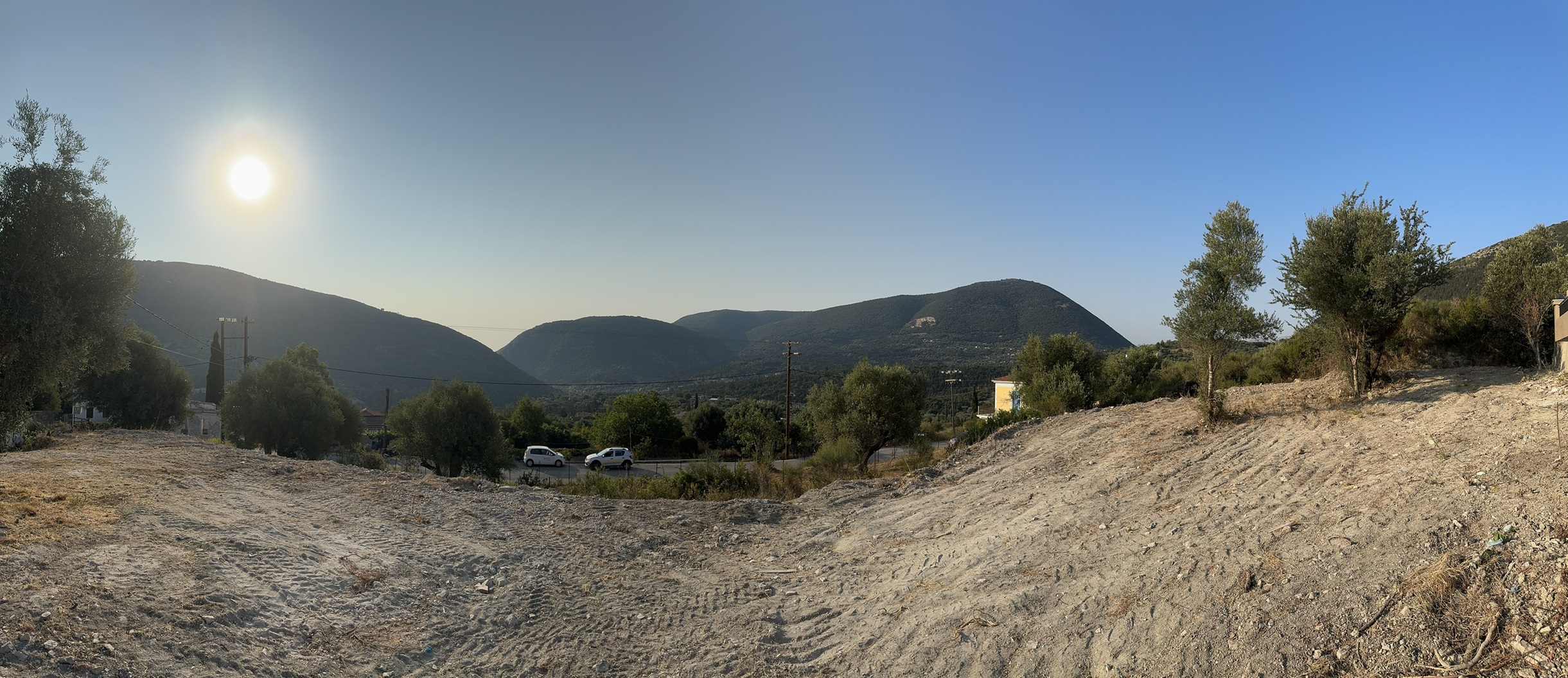 Panoramic view of land for sale in Ithaca Greece Platrithyas