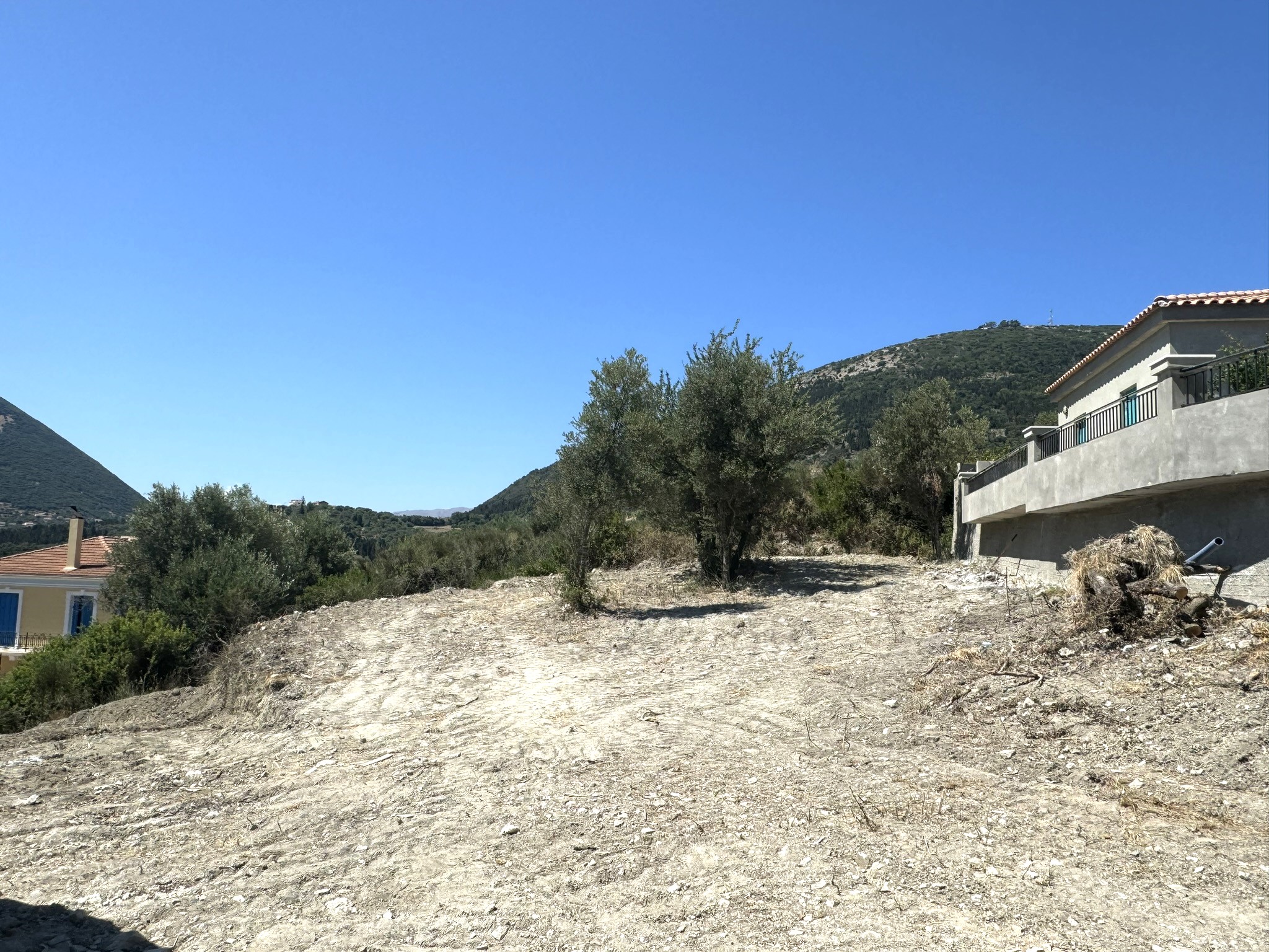 Terrain and landscape of land for sale in Ithaca Greece Platrithya