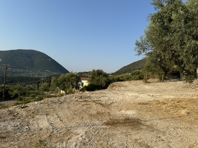 Landscape and terrain of land for sale in Ithaca Greece Platrithya