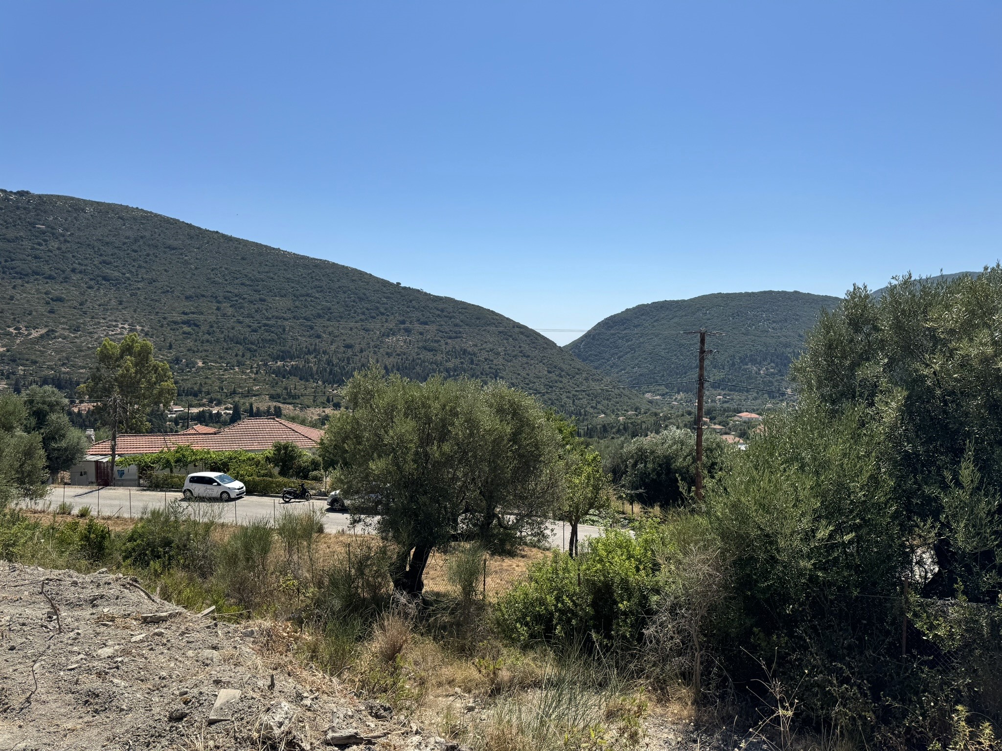 Landscape and terrain of land for sale in Ithaca Greece Platrithya