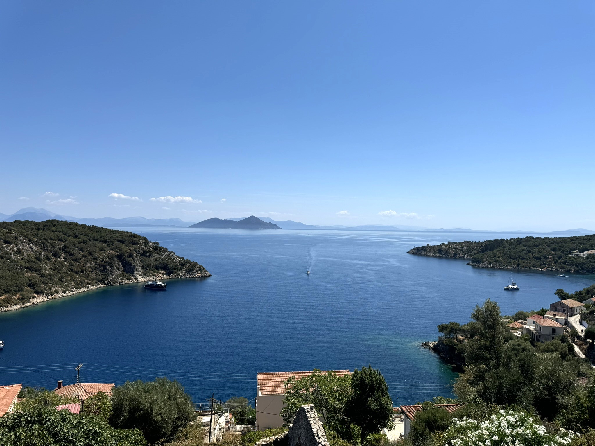 Sea views from land with building licence for sale in Ithaca Greece Kioni